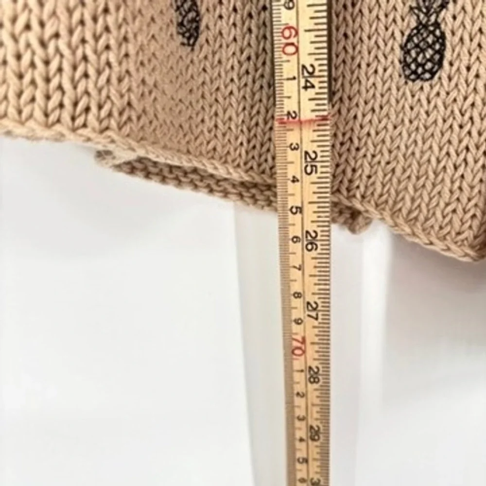 Wooden‎ Ships Pullover Sweater Open Knit Pineapple Lightweight Tan Cotton M/L